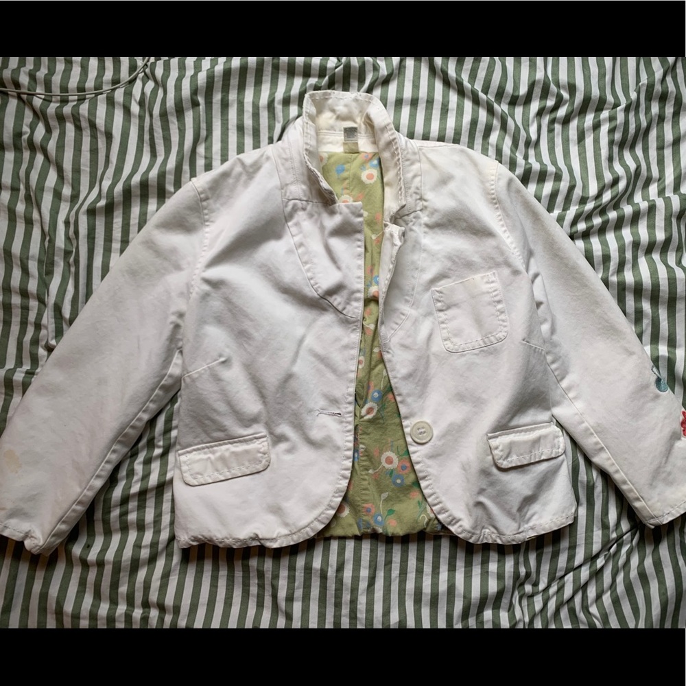 vintage fitted coat with a flower print inside